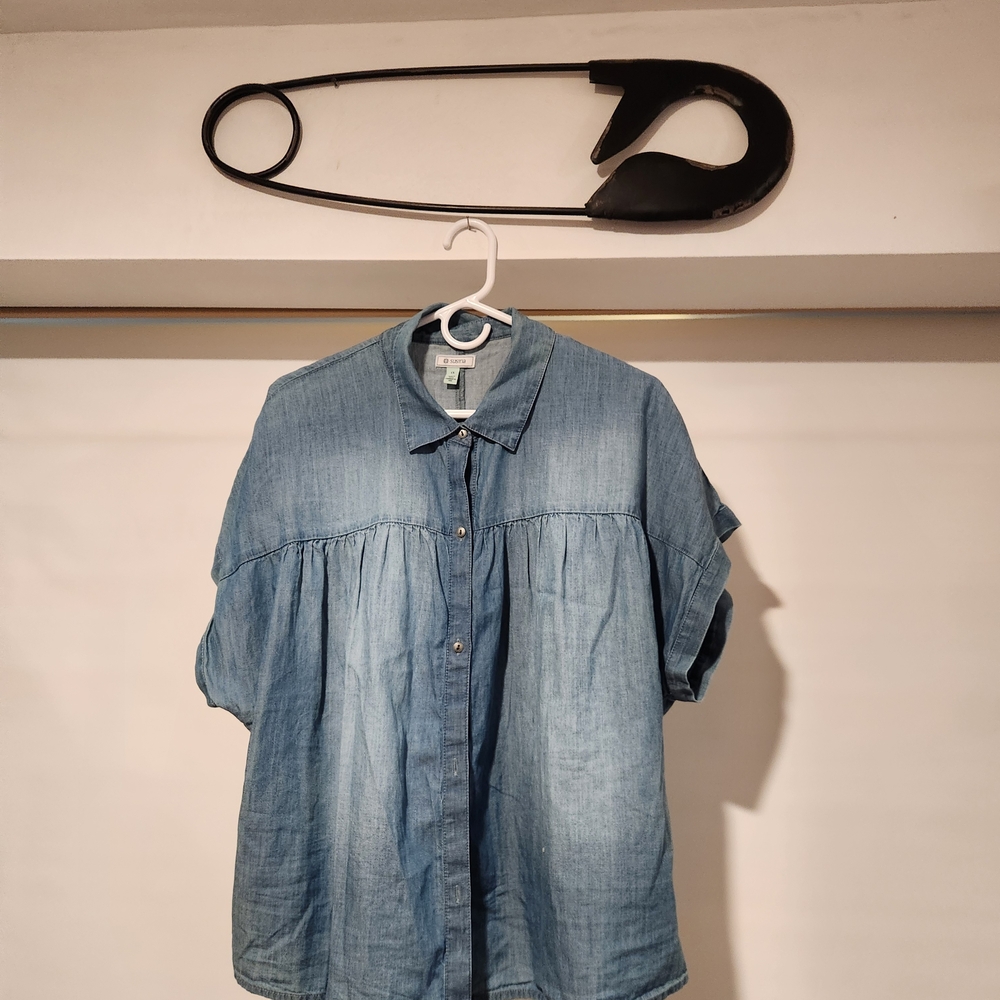 Susina Blue Denim Blouse